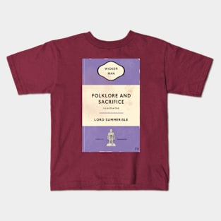 "Folklore and Sacrifice" Wickerman inspired retro book design Kids T-Shirt